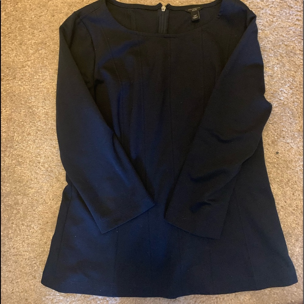 Navy Blue Ann Tayler Top- 3//4 sleeves - petite M